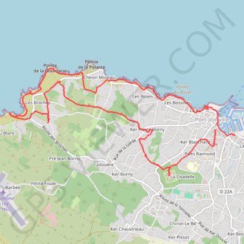 Itinéraire Olerando Île d'Yeu, distance, dénivelé, altitude, carte, profil, trace GPS
