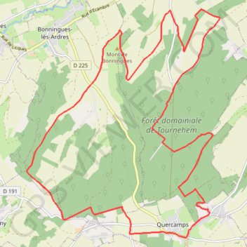 Itinéraire Le Héricat - Quercamps, distance, dénivelé, altitude, carte, profil, trace GPS