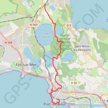 Itinéraire Rassuen-Port de Bouc, distance, dénivelé, altitude, carte, profil, trace GPS