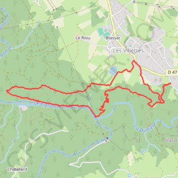 Itinéraire Les balcons du Lignon - Les Villettes, distance, dénivelé, altitude, carte, profil, trace GPS