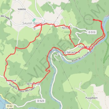 Itinéraire Sauret Besserve (les 3 cuves) 11.2km Fait le 8 mars 2024, distance, dénivelé, altitude, carte, profil, trace GPS