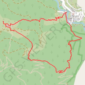 Itinéraire Nyer En, distance, dénivelé, altitude, carte, profil, trace GPS