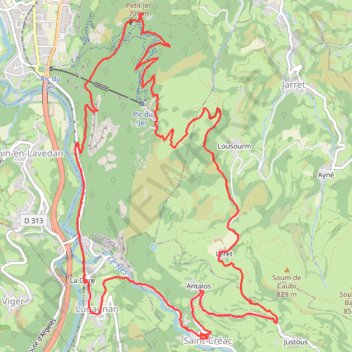 Itinéraire PIC DU JER, distance, dénivelé, altitude, carte, profil, trace GPS