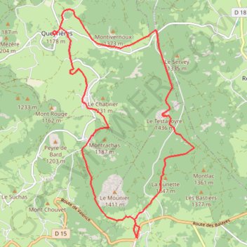 Itinéraire TOUR DU MEYGAL, distance, dénivelé, altitude, carte, profil, trace GPS