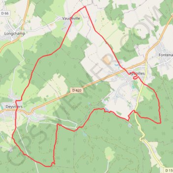 Itinéraire Circuit des Tuileries - Deyvillers, distance, dénivelé, altitude, carte, profil, trace GPS