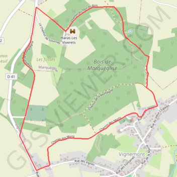 Itinéraire Circuit de la Fontaine Saint-Pierre - Vignemont, distance, dénivelé, altitude, carte, profil, trace GPS