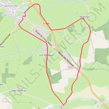 Itinéraire La Chapelaude 8km, distance, dénivelé, altitude, carte, profil, trace GPS
