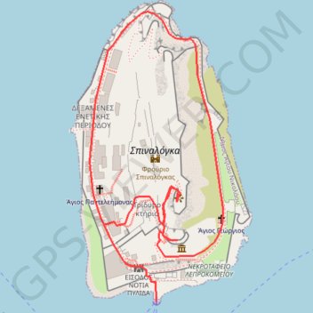 Itinéraire Ile de Spinalonga-1,6 km-17159248, distance, dénivelé, altitude, carte, profil, trace GPS