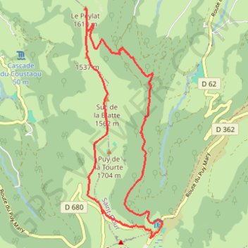 Itinéraire Le Suc Gros ou le Peylat - Buron d'Eylac, distance, dénivelé, altitude, carte, profil, trace GPS