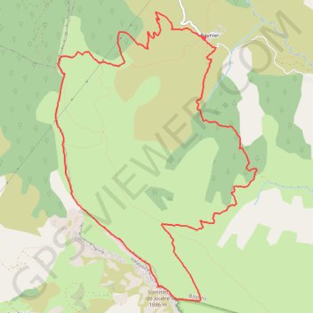 Itinéraire Croix-Saint-Jean - Sommet de Jouère, distance, dénivelé, altitude, carte, profil, trace GPS