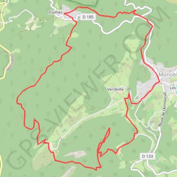 Itinéraire Monoblet - Les Jumelles - variante, distance, dénivelé, altitude, carte, profil, trace GPS