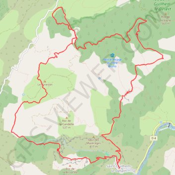 Itinéraire Saint-Guilhem-le-Désert par la Baume de l'Olivier, distance, dénivelé, altitude, carte, profil, trace GPS