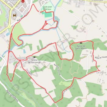 Itinéraire Sentier Karstique des Roches Enchantées - Excideuil, distance, dénivelé, altitude, carte, profil, trace GPS