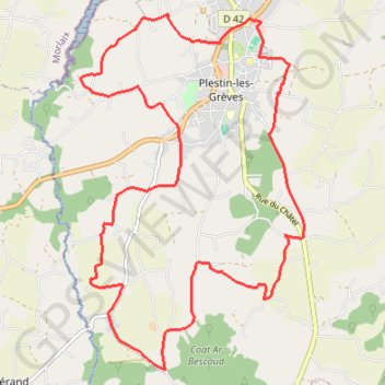 Itinéraire Circuit des chapelles, coté terre - Plestin-les-Grèves, distance, dénivelé, altitude, carte, profil, trace GPS
