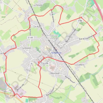 Itinéraire Templeuve et son moulin, distance, dénivelé, altitude, carte, profil, trace GPS