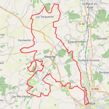 Itinéraire Randonnée Lisieux, distance, dénivelé, altitude, carte, profil, trace GPS