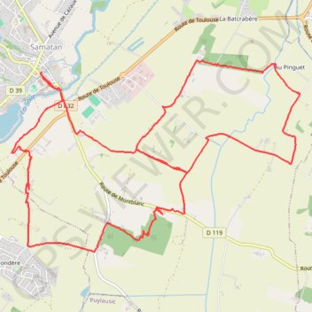 Itinéraire Circuits des chênes - Samatan, distance, dénivelé, altitude, carte, profil, trace GPS