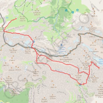 Itinéraire Mont Perdu depuis le Col des Tentes - Retour par le refuge de Goriz, distance, dénivelé, altitude, carte, profil, trace GPS