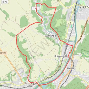 Itinéraire Entre terre et eau sur les traces des peintres, distance, dénivelé, altitude, carte, profil, trace GPS