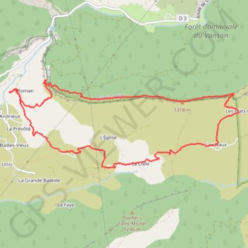 Itinéraire Crêtes d'aigues champs, distance, dénivelé, altitude, carte, profil, trace GPS