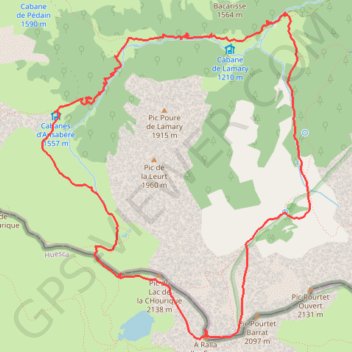 Itinéraire Pic de Laraillé et Ibón de Acherito depuis Pont Lamary, distance, dénivelé, altitude, carte, profil, trace GPS