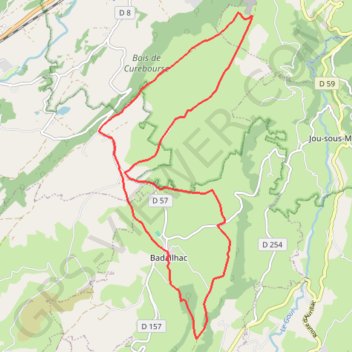 Itinéraire Badailhac, distance, dénivelé, altitude, carte, profil, trace GPS