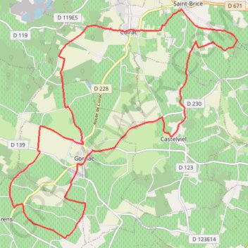 Itinéraire De Gornac à Coirac, distance, dénivelé, altitude, carte, profil, trace GPS