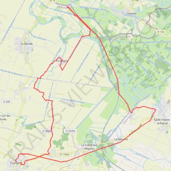 Itinéraire Circuit cyclable 11 - De coteaux en marais, distance, dénivelé, altitude, carte, profil, trace GPS