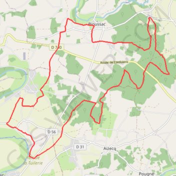 Itinéraire Station Rejallent - Circuit VTT n°6 - 24Km (Départ Bioussac), distance, dénivelé, altitude, carte, profil, trace GPS