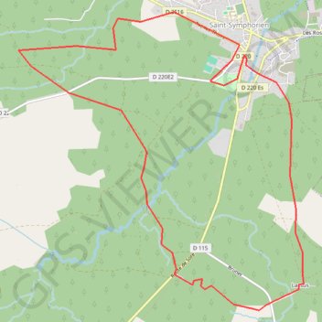 Itinéraire Balade autour de Saint Symphorien, distance, dénivelé, altitude, carte, profil, trace GPS