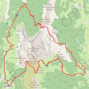 Itinéraire Pointe des Frêtes, distance, dénivelé, altitude, carte, profil, trace GPS