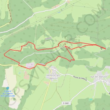 Itinéraire Les sentiers de Vellerot, distance, dénivelé, altitude, carte, profil, trace GPS