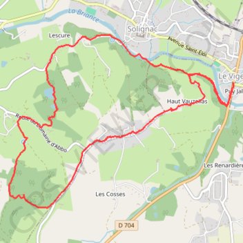 Itinéraire Balade au Vigen, distance, dénivelé, altitude, carte, profil, trace GPS