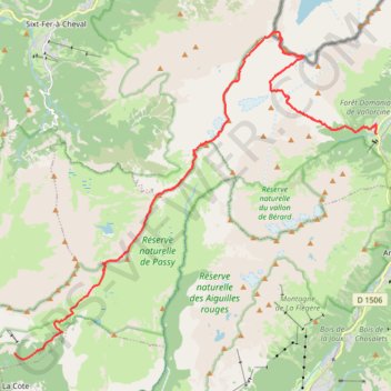 Itinéraire Traversée Buet Gare - Plaine Joux par Cheval Blanc, Buet, et les Frêtes, distance, dénivelé, altitude, carte, profil, trace GPS