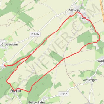 Itinéraire L'arbre à mouches - Heucourt-Croquoison, distance, dénivelé, altitude, carte, profil, trace GPS