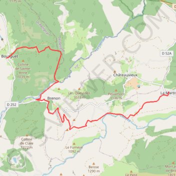 Itinéraire Le bourgeut, la martre, distance, dénivelé, altitude, carte, profil, trace GPS