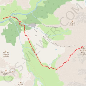 Itinéraire Pointe Basse de Mary, distance, dénivelé, altitude, carte, profil, trace GPS