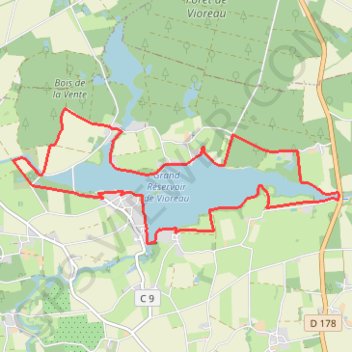 Itinéraire Joué-sur-Erdre - Vioreau, distance, dénivelé, altitude, carte, profil, trace GPS