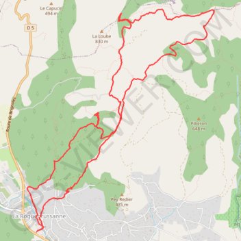Itinéraire La Roquebrussane, distance, dénivelé, altitude, carte, profil, trace GPS
