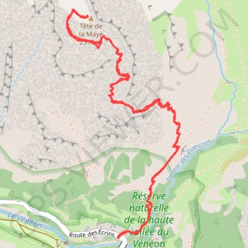 Itinéraire Tête de la Maye (Oisans; La Bérarde), distance, dénivelé, altitude, carte, profil, trace GPS