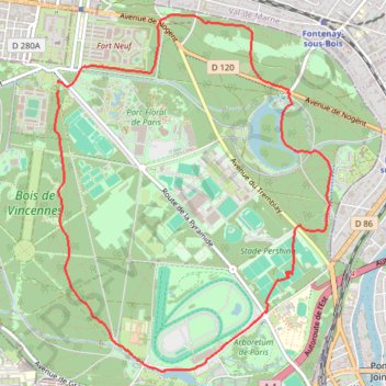 Itinéraire Vincennes Soutenue, distance, dénivelé, altitude, carte, profil, trace GPS