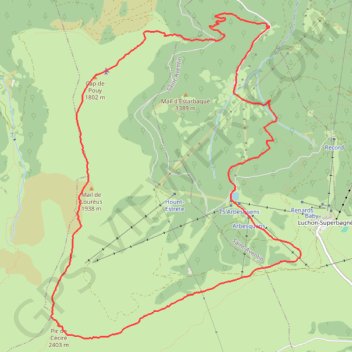 Itinéraire Pic de Céciré en boucle, distance, dénivelé, altitude, carte, profil, trace GPS