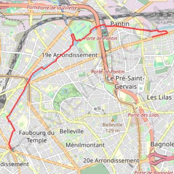 Itinéraire Croisière piétonne au fil du Canal de l'Ourcq, distance, dénivelé, altitude, carte, profil, trace GPS