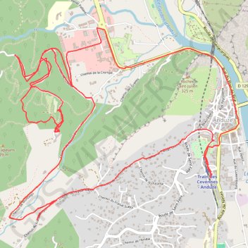 Itinéraire Anduze, distance, dénivelé, altitude, carte, profil, trace GPS