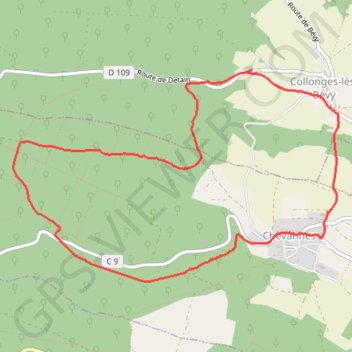 Itinéraire Chevannes nord-ouest, distance, dénivelé, altitude, carte, profil, trace GPS