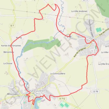 Itinéraire Plélo : De Plélo à Chatelaudren, distance, dénivelé, altitude, carte, profil, trace GPS