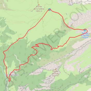 Itinéraire Samoëns, Bostan Golèse, distance, dénivelé, altitude, carte, profil, trace GPS
