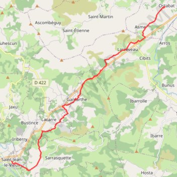 Itinéraire GR65 J10 Refuge Orisson Roncevalles, distance, dénivelé, altitude, carte, profil, trace GPS