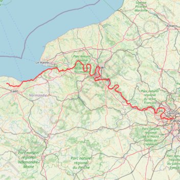 Itinéraire paris 417 km, distance, dénivelé, altitude, carte, profil, trace GPS
