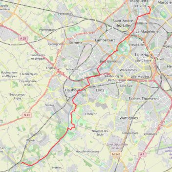 Itinéraire Maison boulot, distance, dénivelé, altitude, carte, profil, trace GPS
